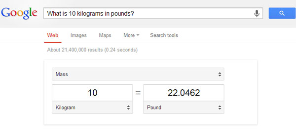 Example of a Google search Google search image 3